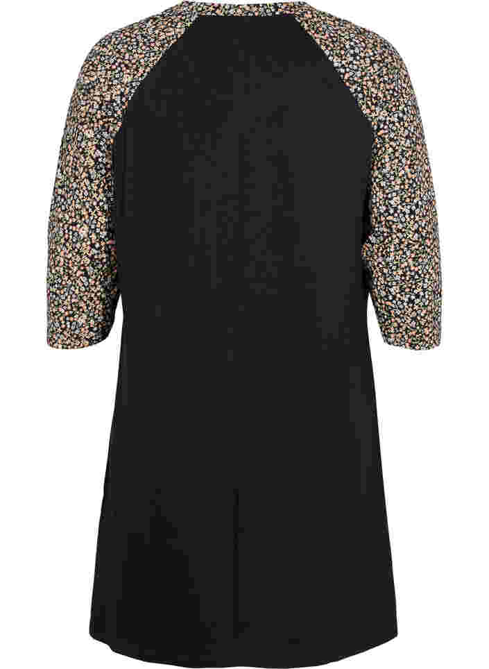 Nachthemd aus Baumwolle mit Printdetails, Black Ditzy Flower, Packshot image number 1