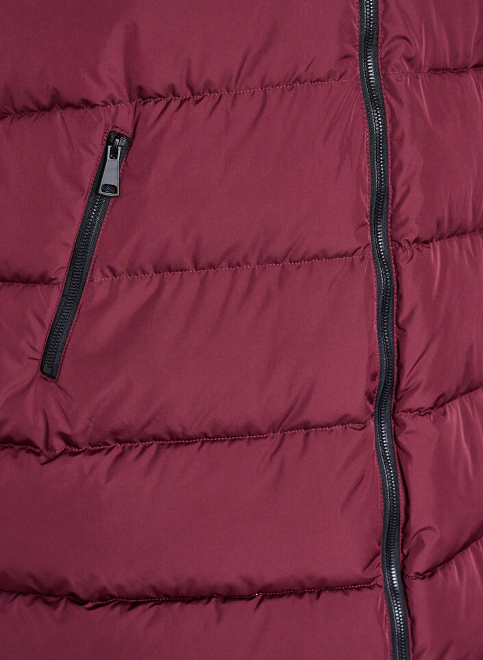 Langer Weste mit Kapuze und Taschen, Rot, Packshot image number 3