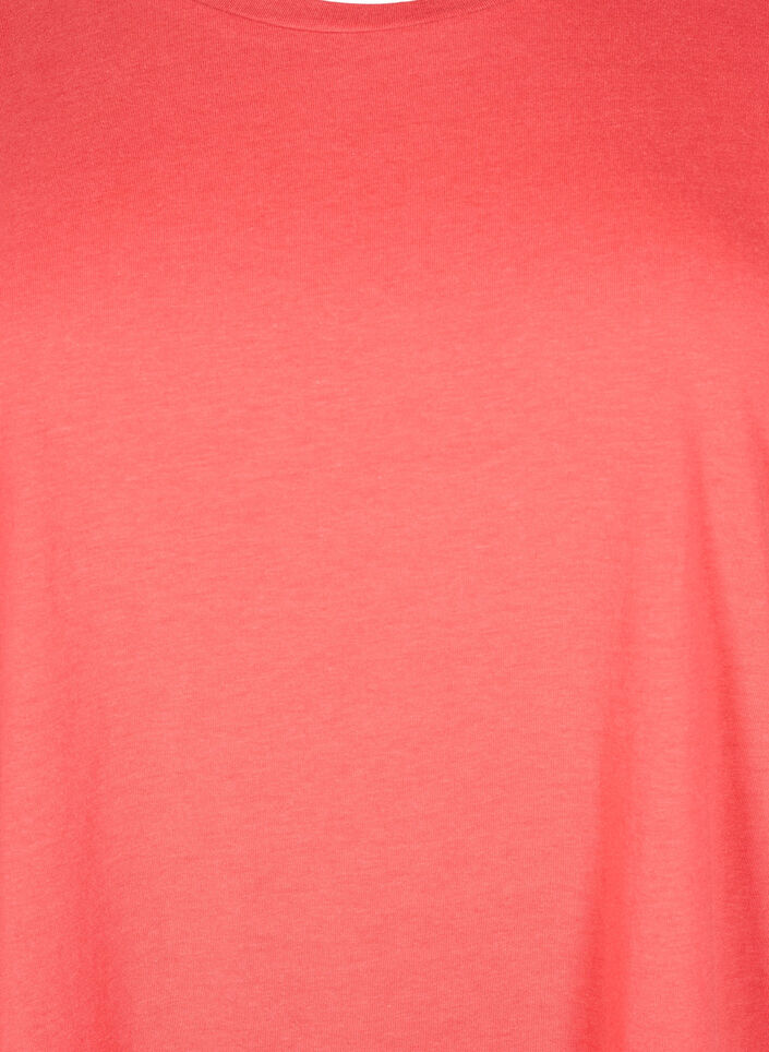 Kurzärmeliges T-Shirt aus einer Baumwollmischung, Rot, Packshot image number 2