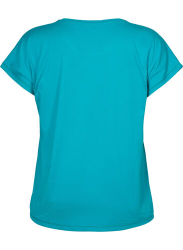 Kurzärmeliges Trainings-T-Shirt, Deep Peacock Blue, Packshot image number 1