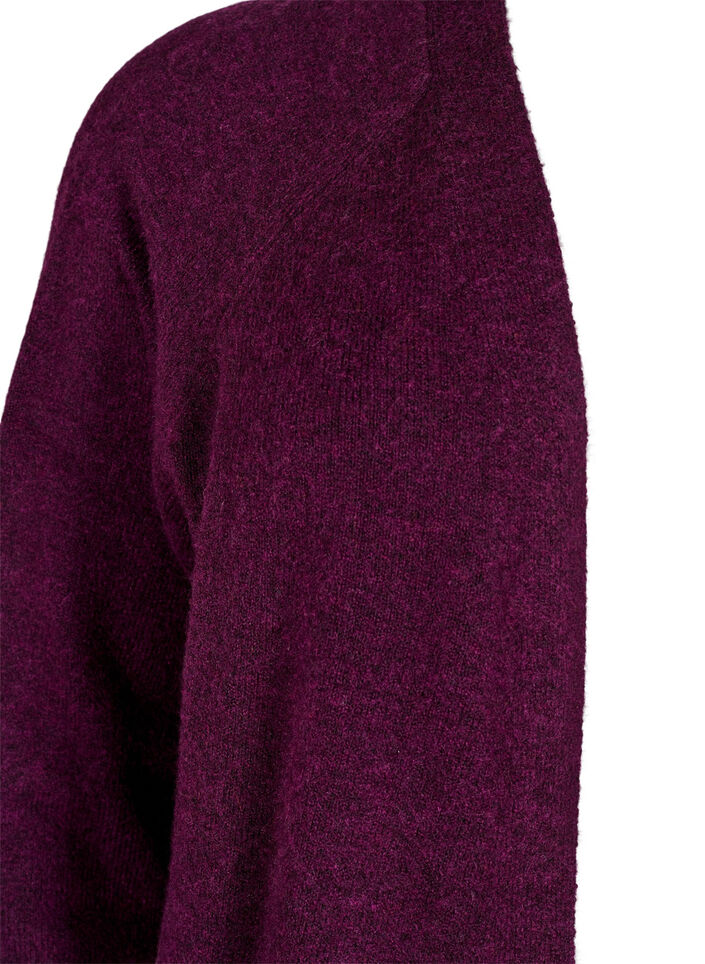 Lange Strickjacke mit Taschen, Potent Purple Mel., Packshot image number 2