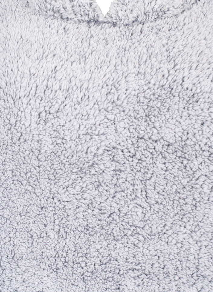 &Uuml;bergro&szlig;es Teddykleid mit Tasche, Grey Melange, Packshot image number 2