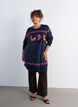 Kurzes Strickkleid mit Weihnachtsmotiv, Blau, Model image number 1