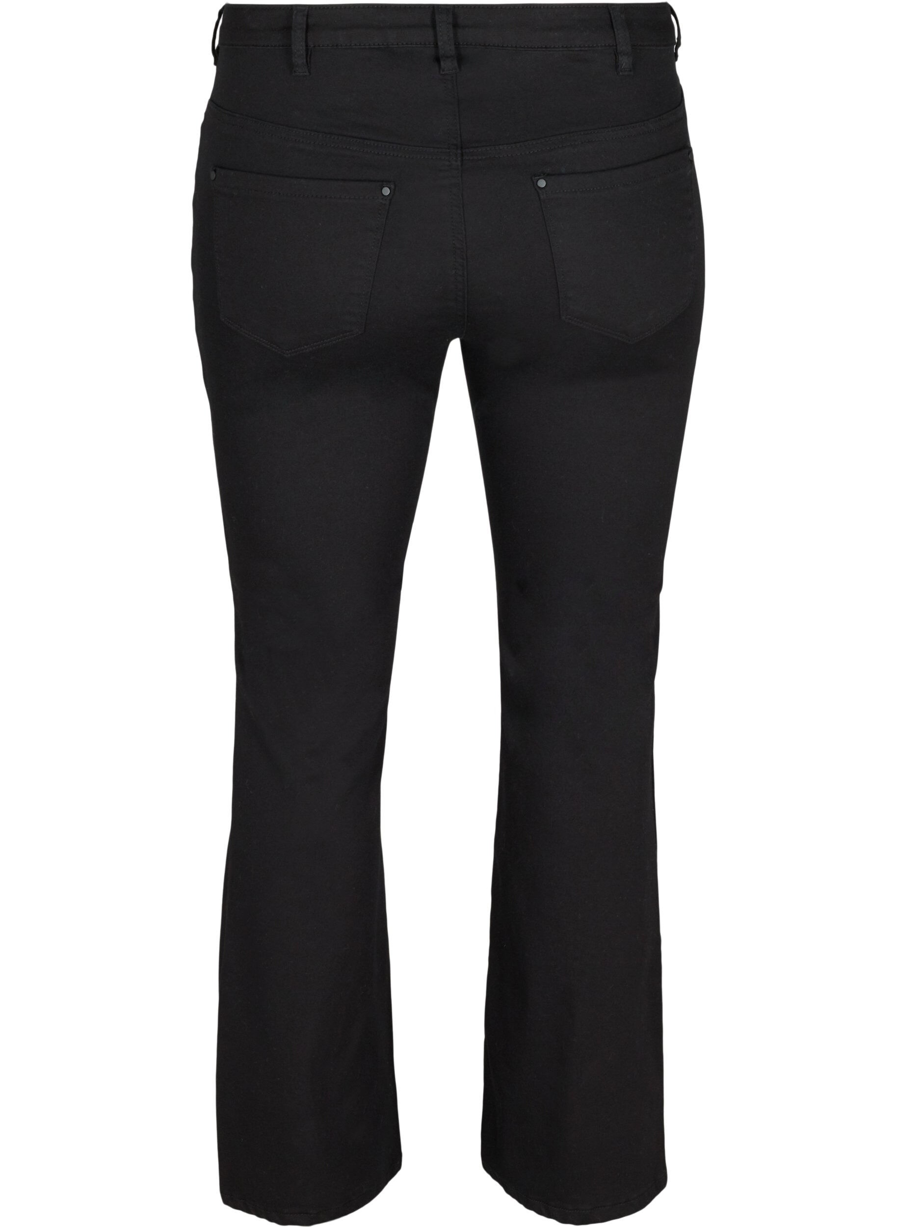 Zizzi Ellen Bootcut Jeans mit hoher Taille, Black, Packshot image number 1