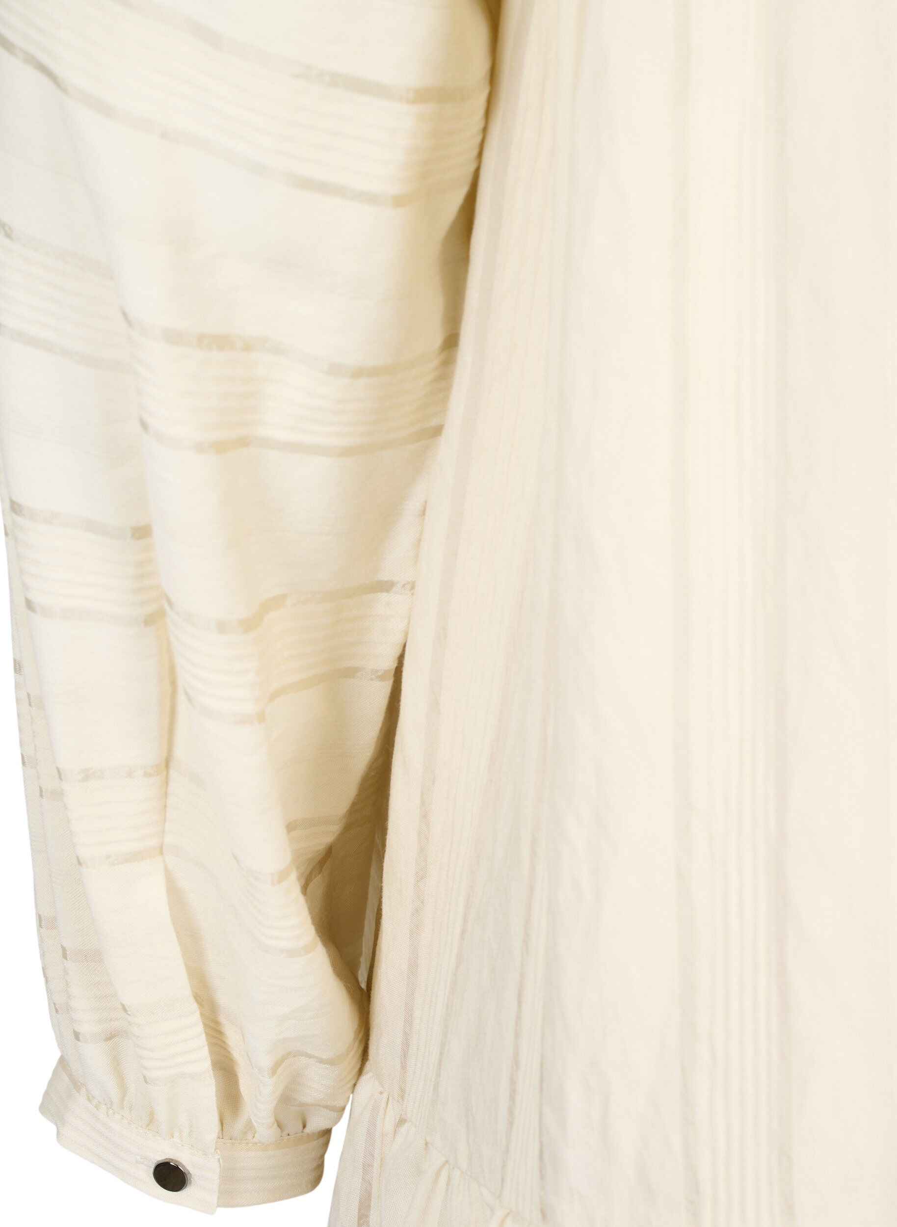 Zizzi Gemusterte Tunika mit Kn&ouml;pfen und langen &Auml;rmeln, Fog, Packshot image number 3