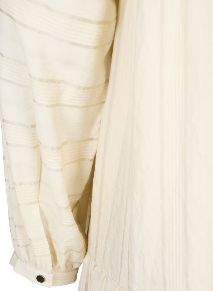 Gemusterte Tunika mit Knöpfen und langen Ärmeln, Fog, Packshot image number 3