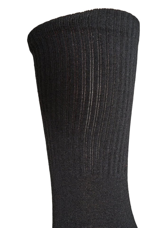 Gerippte Socke aus Baumwolle, Schwarz, Packshot image number 2
