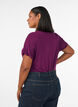 Basic T-Shirt aus Viskose mit V-Ausschnitt, Lila, Model image number 2