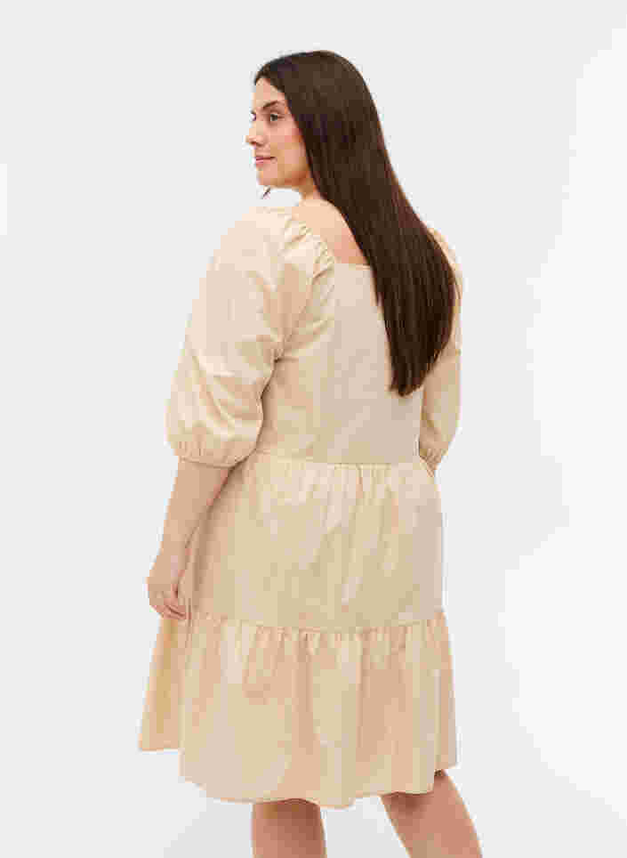 Baumwollkleid mit A-Linie und Ballonärmeln, Pink Tint, Model image number 1