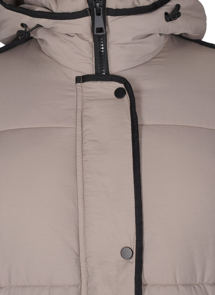 Steppjacke mit Kapuze und Kontrastdetails, Beige, Packshot image number 2