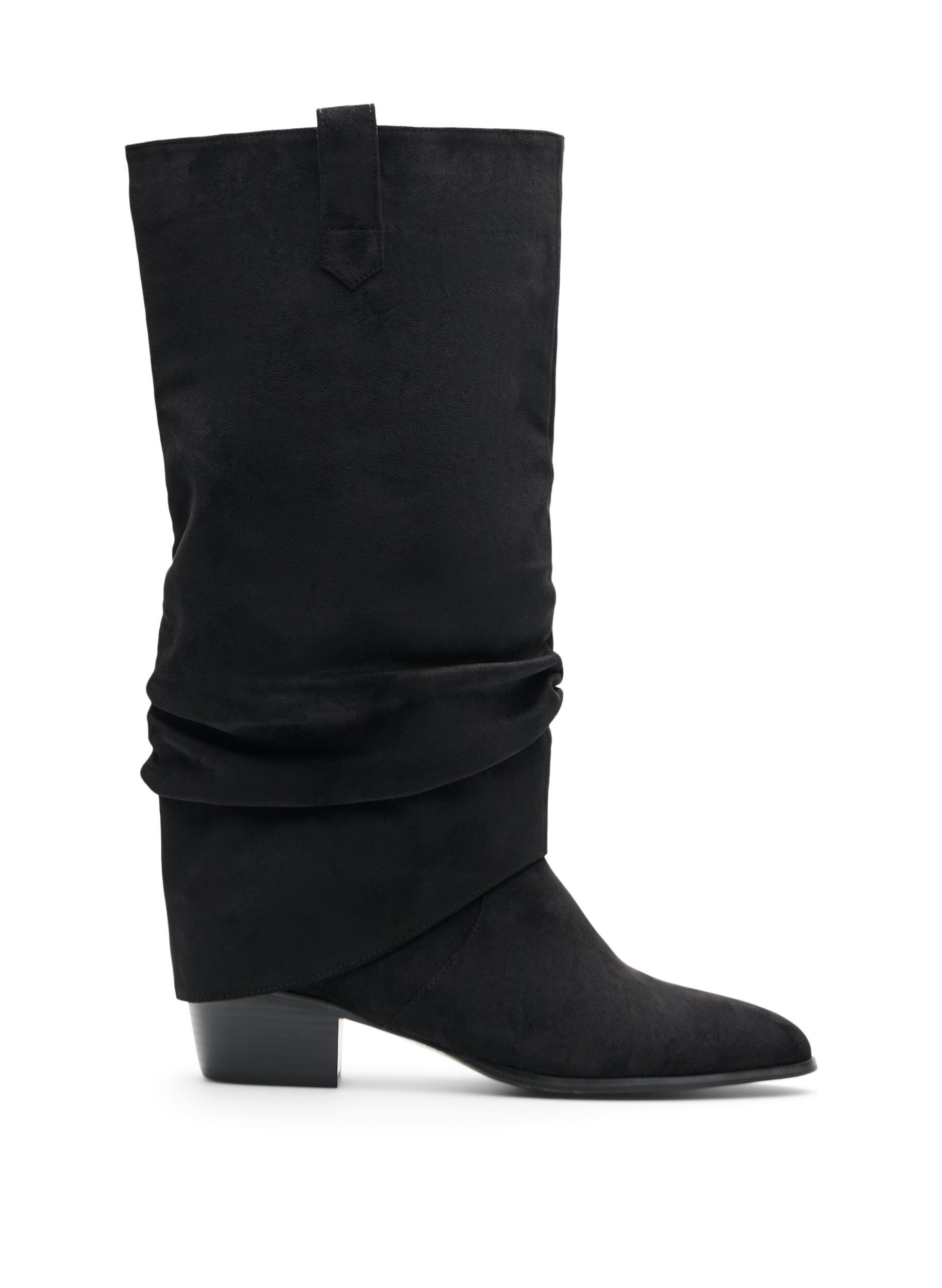 ZizziLanger Stiefel in Wildlederoptik mit abnehmbarem Schaft, Schwarz, Packshot image number 0