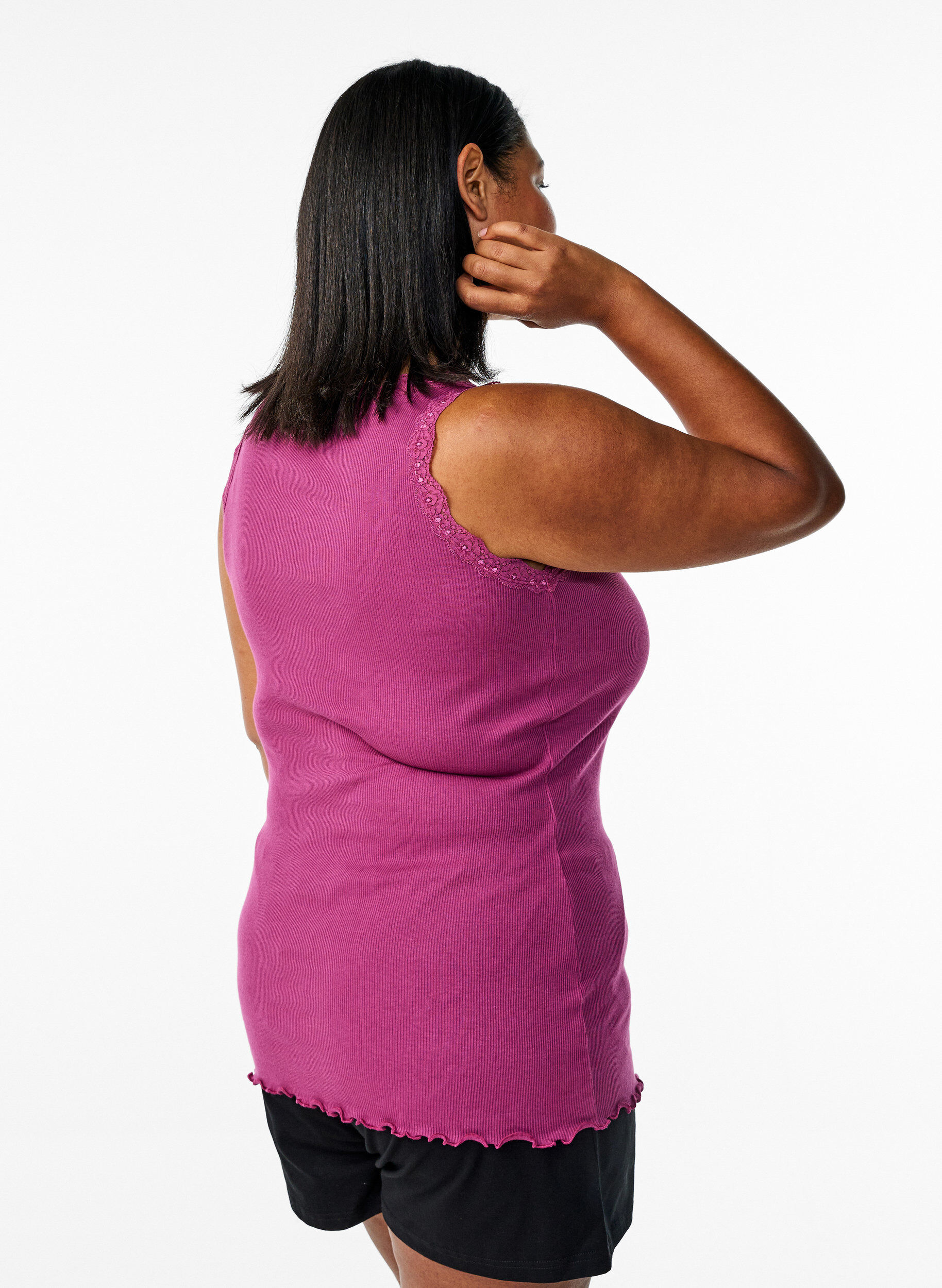 Zizzi Spitzentop, Rot, Model image number 2