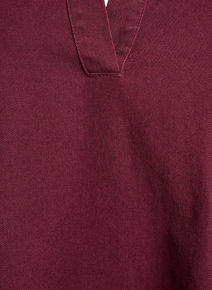 Kurzes Jeanskleid mit Kragen und V-Ausschnitt., Rot, Packshot image number 2