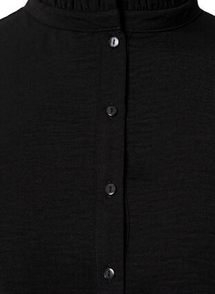 Langärmelige Tunika mit Rüschenkragen, Black, Packshot image number 2