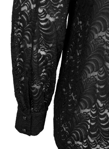 Langeärmelige Spitzenbluse, Black, Packshot image number 3
