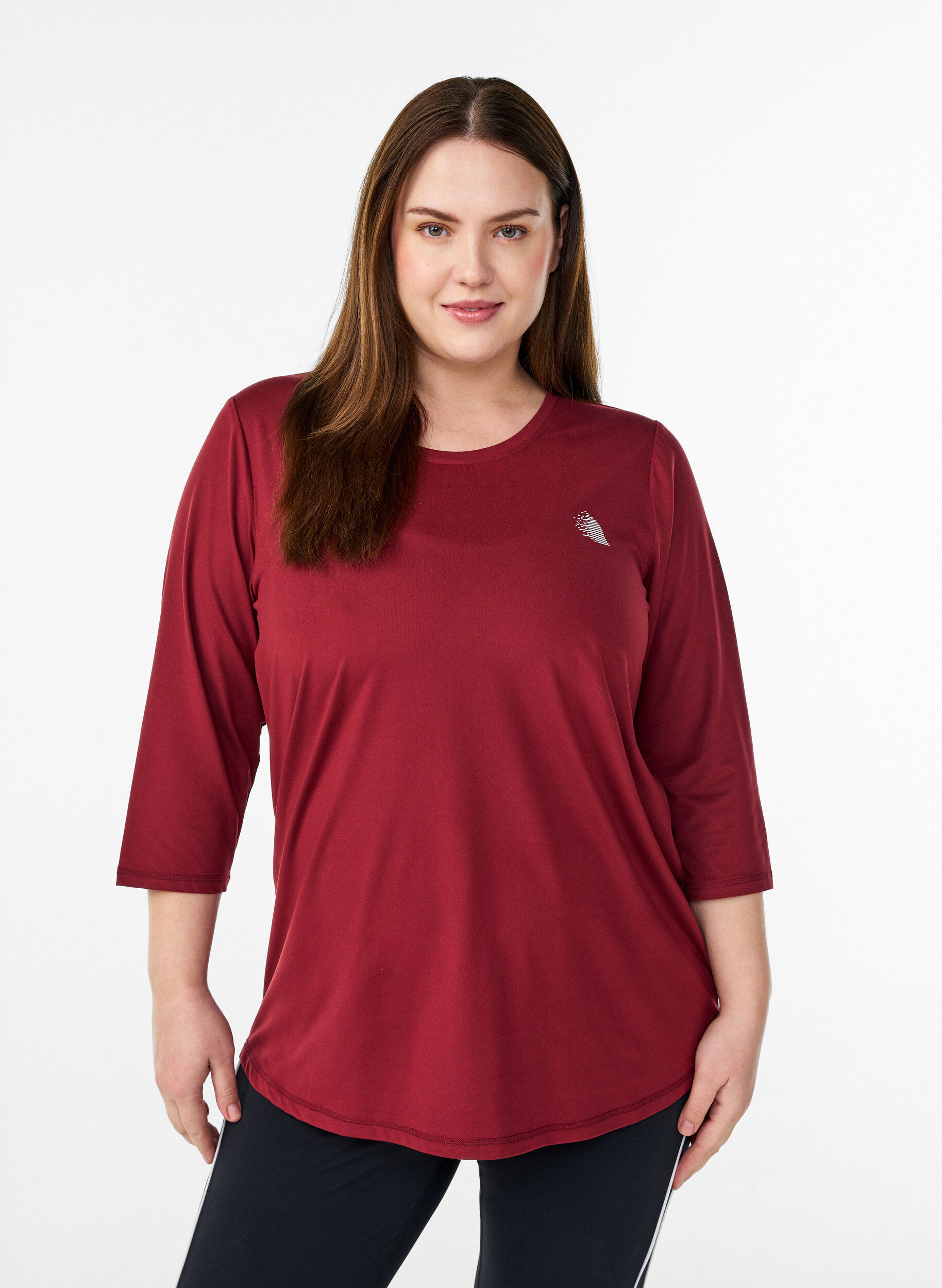 Trainingsshirt mit 3/4-&Auml;rmeln, Rot, Model