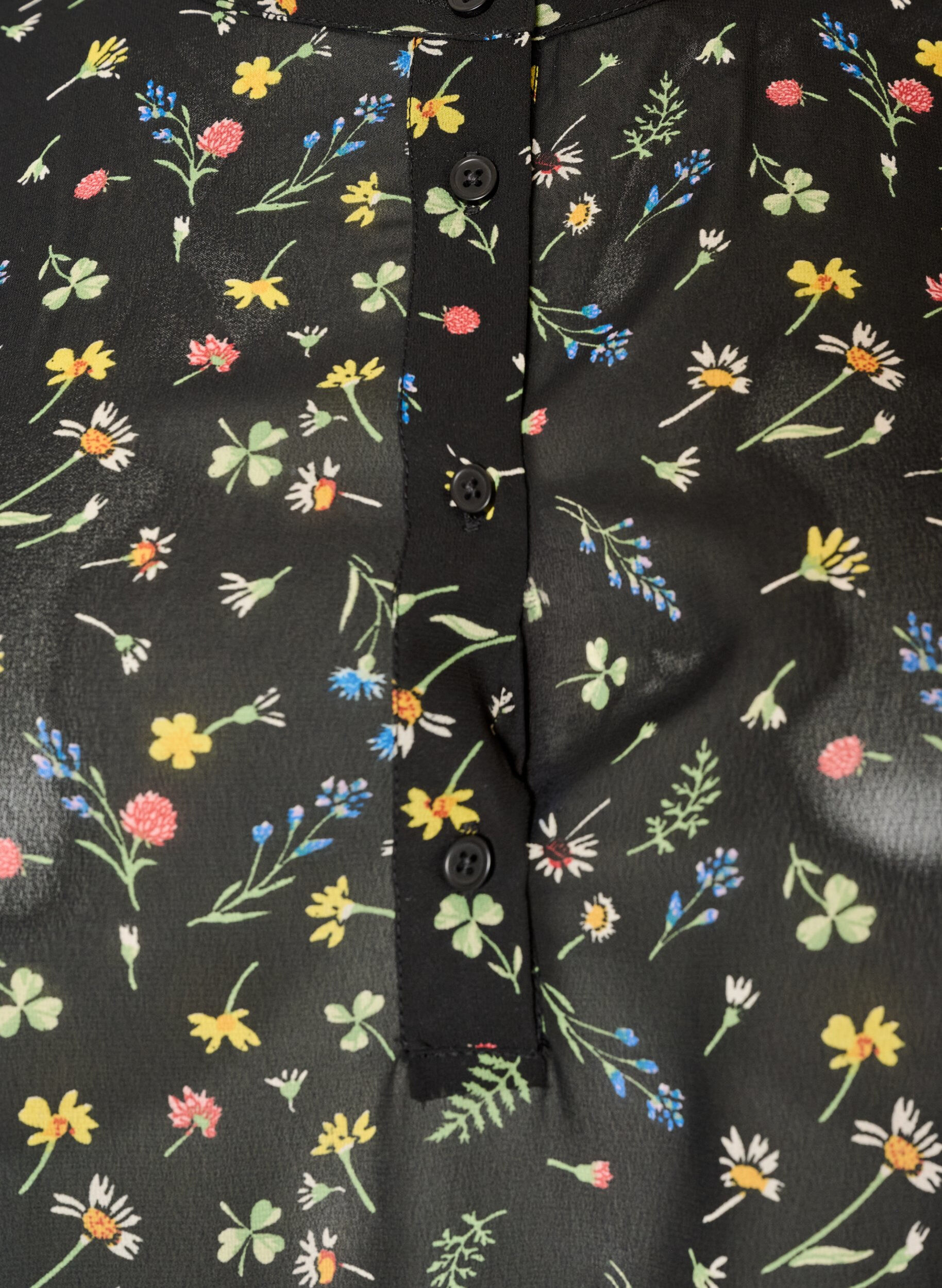 ZizziBluse mit Allover-Print und kurzer Knopfleiste, Schwarz, Packshot image number 2