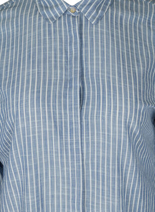 Lange gestreifte Hemdbluse aus Baumwolle, Country Blue Stripe, Packshot image number 2