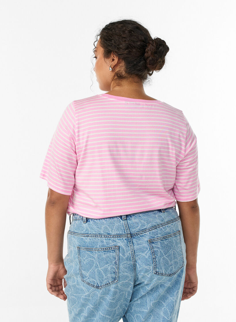 T-Shirt mit TENCEL&trade; Lyocell und Streifen, Pink, Model image number 1