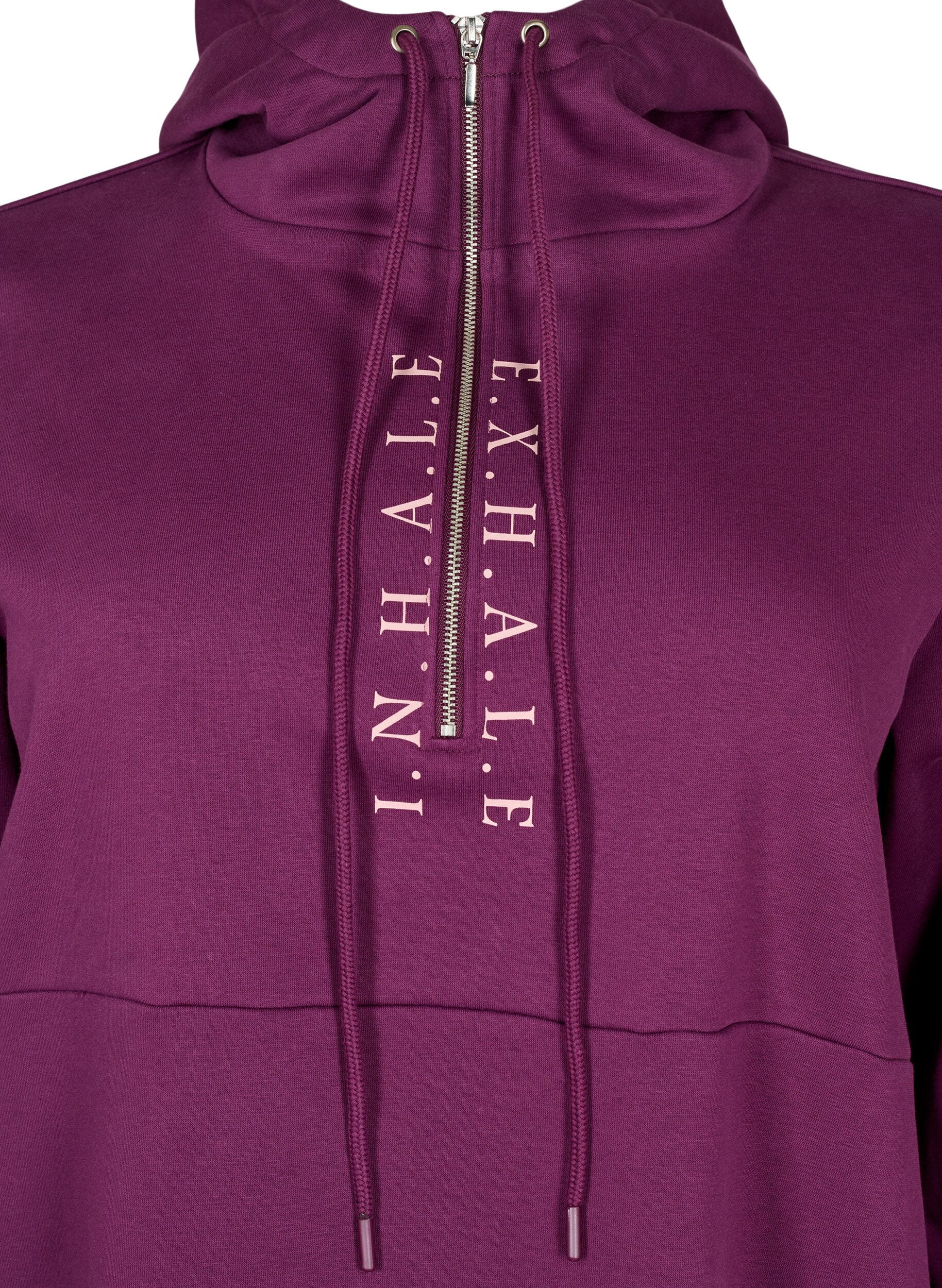 Zizzi Sportliches Sweatshirtkleid mit Kapuze, Pickled Beet/SilverP, Packshot image number 2