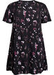 Kurzes Kleid mit Blumendruck, Schwarz, Packshot image number 0