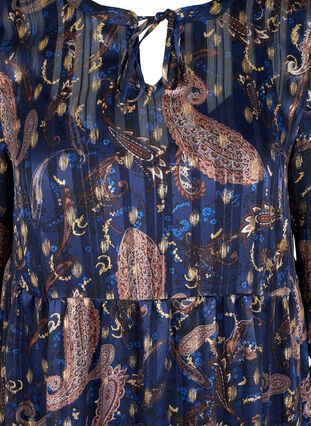 Langarm Kleid mit Print und A-Linie, Paisley Foil, Packshot image number 2