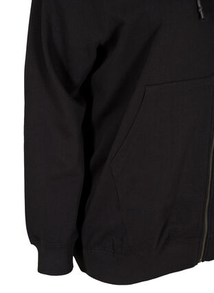 Sweatcardigan mit Kapuze und Tasche, Black, Packshot image number 3
