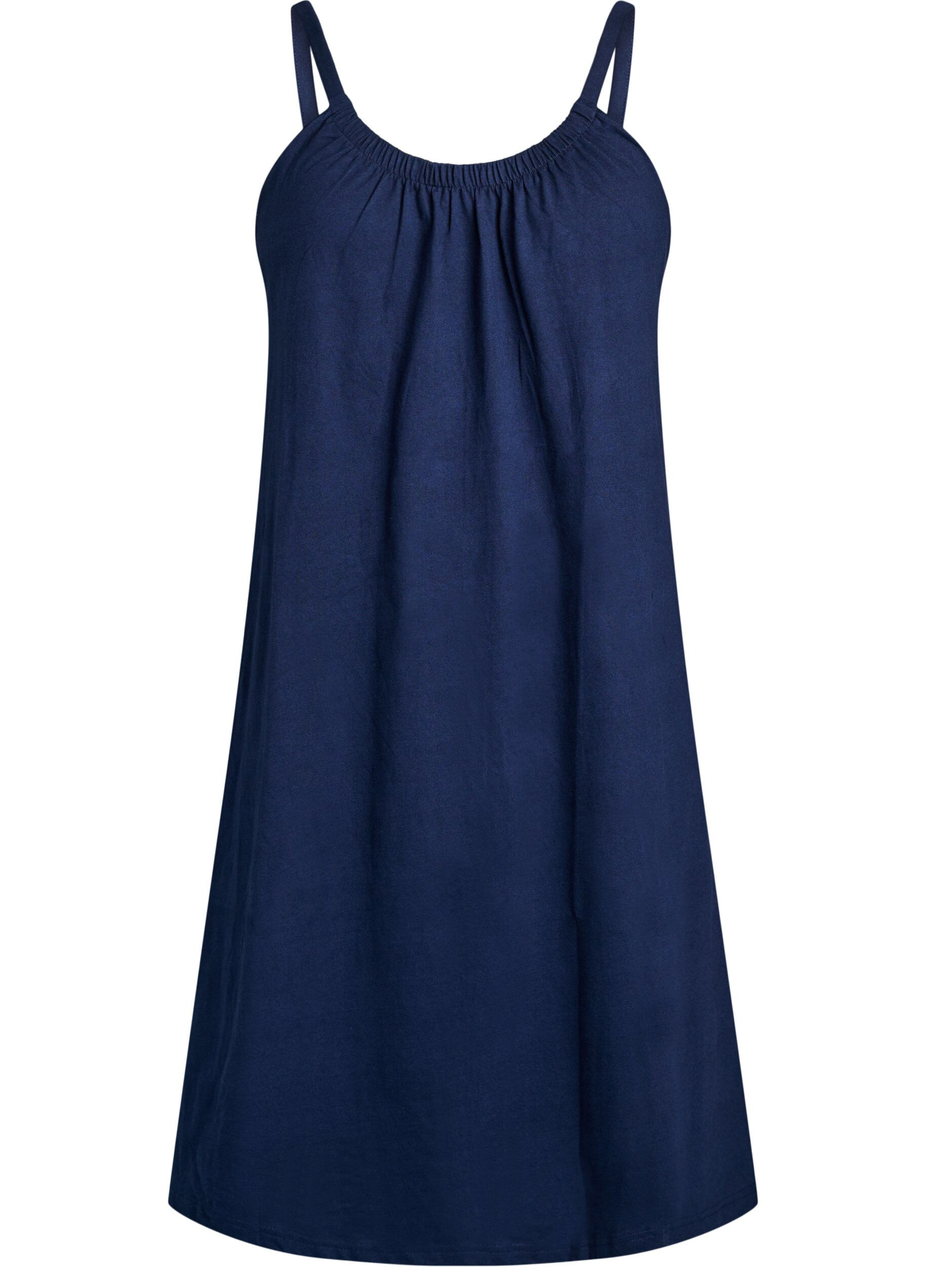 ZizziMidi-Tr&auml;gerkleid aus Bio-Baumwolle, Blau, Packshot image number 0