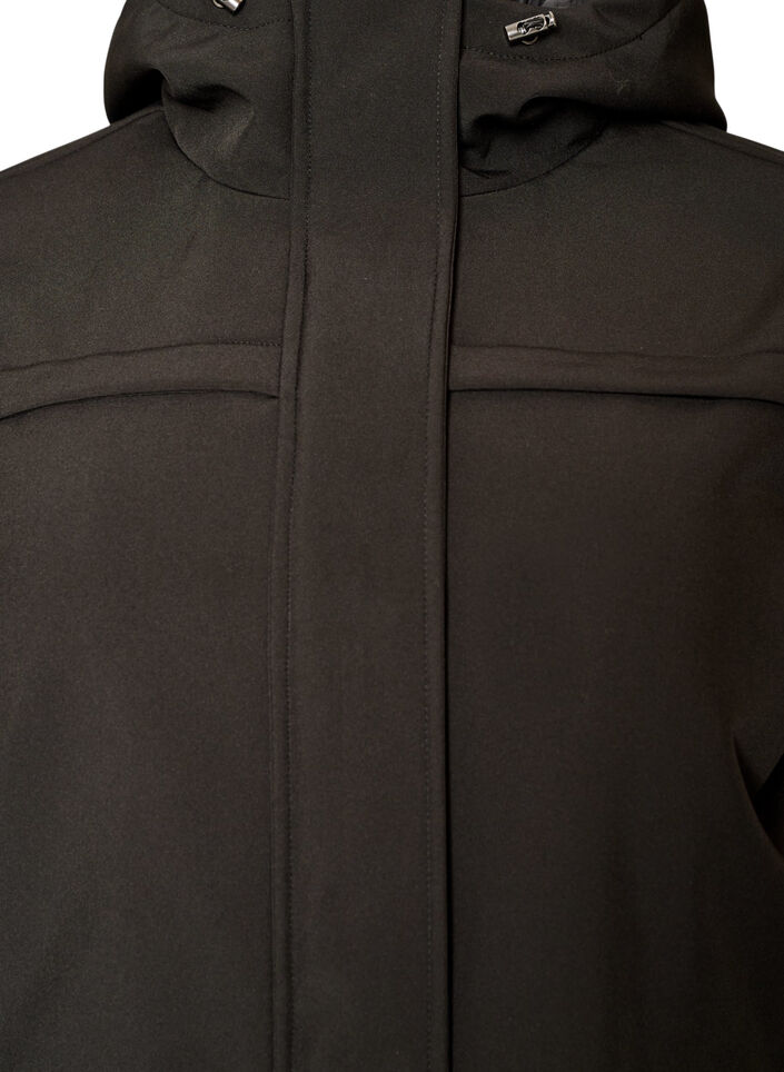 Wasserabweisende Softshell-Jacke mit Steppfutter, Schwarz, Packshot image number 2