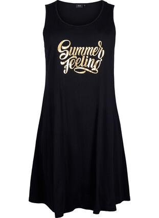 Ärmelloses Kleid aus Baumwolle mit A-Linie, Black W. Summer, Packshot image number 0
