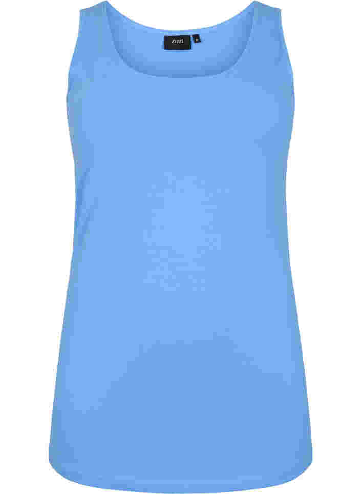 Einfarbiges basic Top aus Baumwolle, Ultramarine, Packshot image number 0