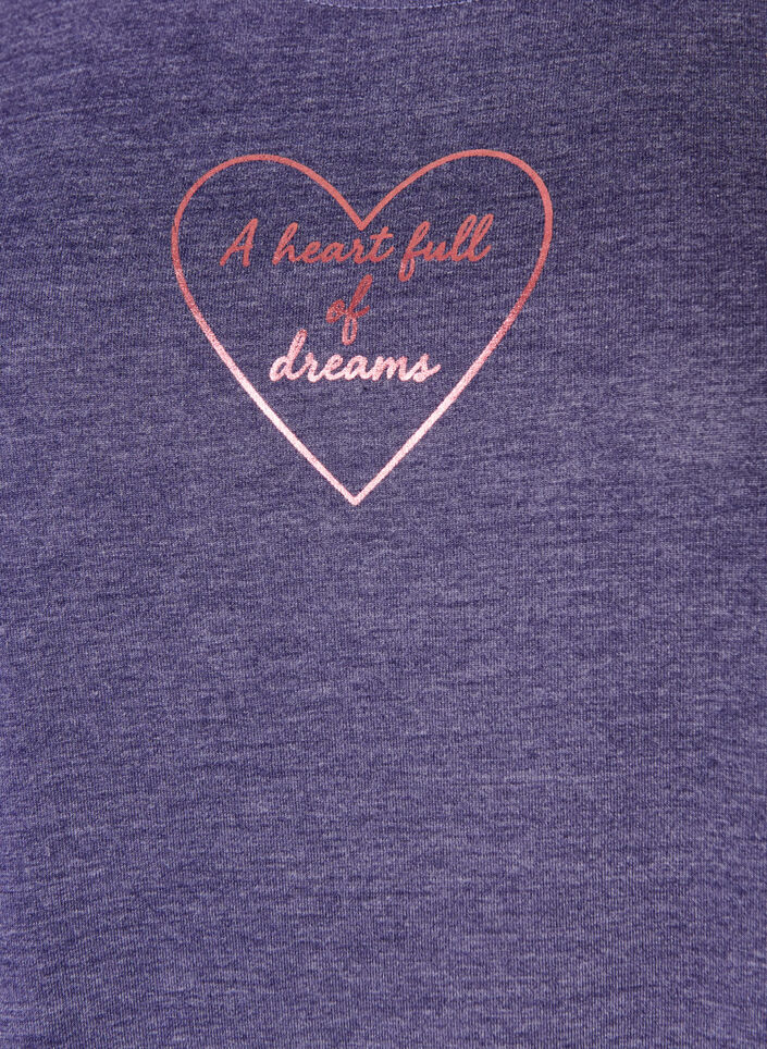 Kurz&auml;rmliges Nachthemd mit Textdruck, Lila, Packshot image number 2