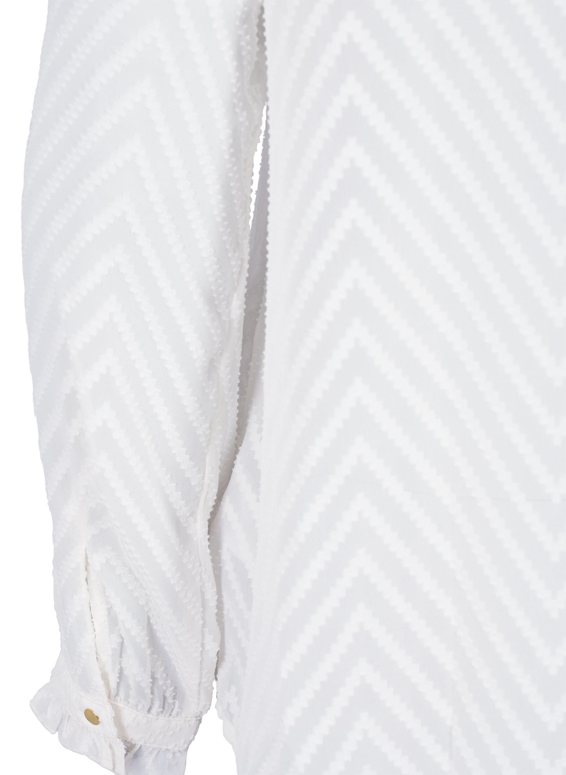 Zizzi  Hemdbluse mit R&uuml;schen und gemusterter Struktur, Snow White, Packshot image number 3