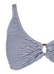 Bikinioberteil mit Streifenmuster und Ringdetail, Blau, Packshot image number 2