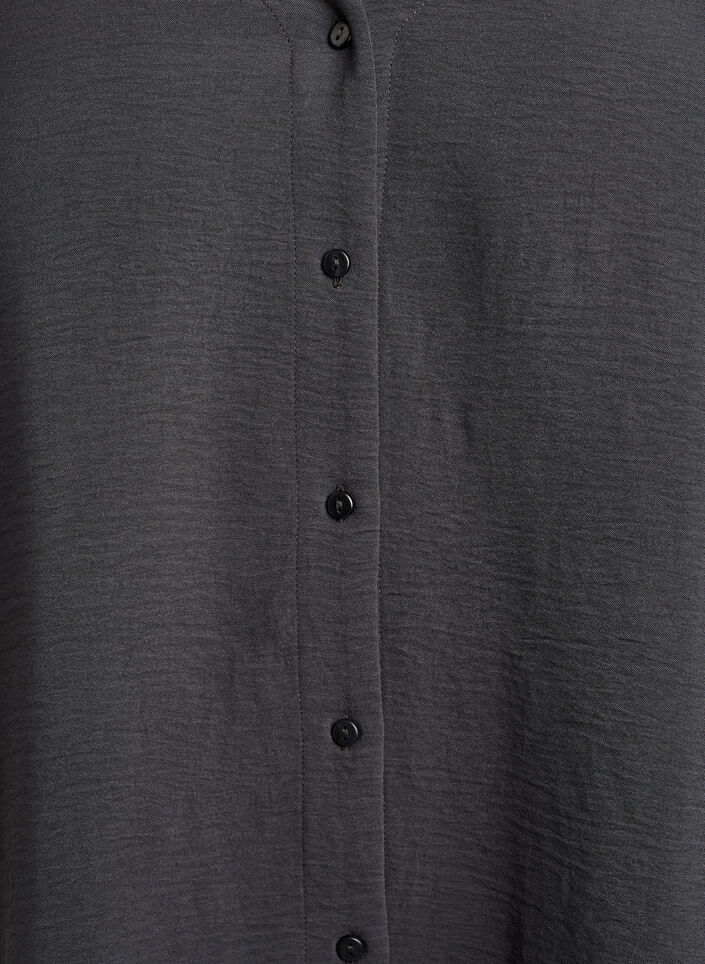 Bluse mit V-Ausschnitt und 3/4-&Auml;rmeln, Grau, Packshot image number 2