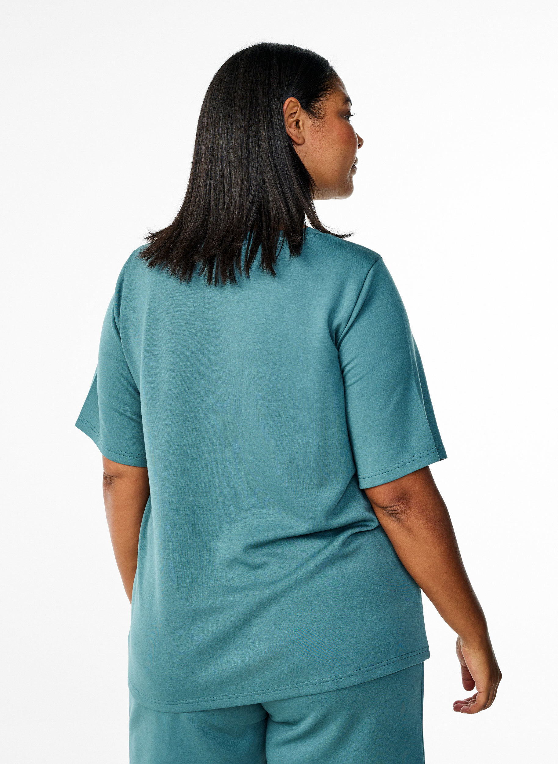 Zizzi T-Shirt aus Modalgemisch, Gr&uuml;n, Model image number 2