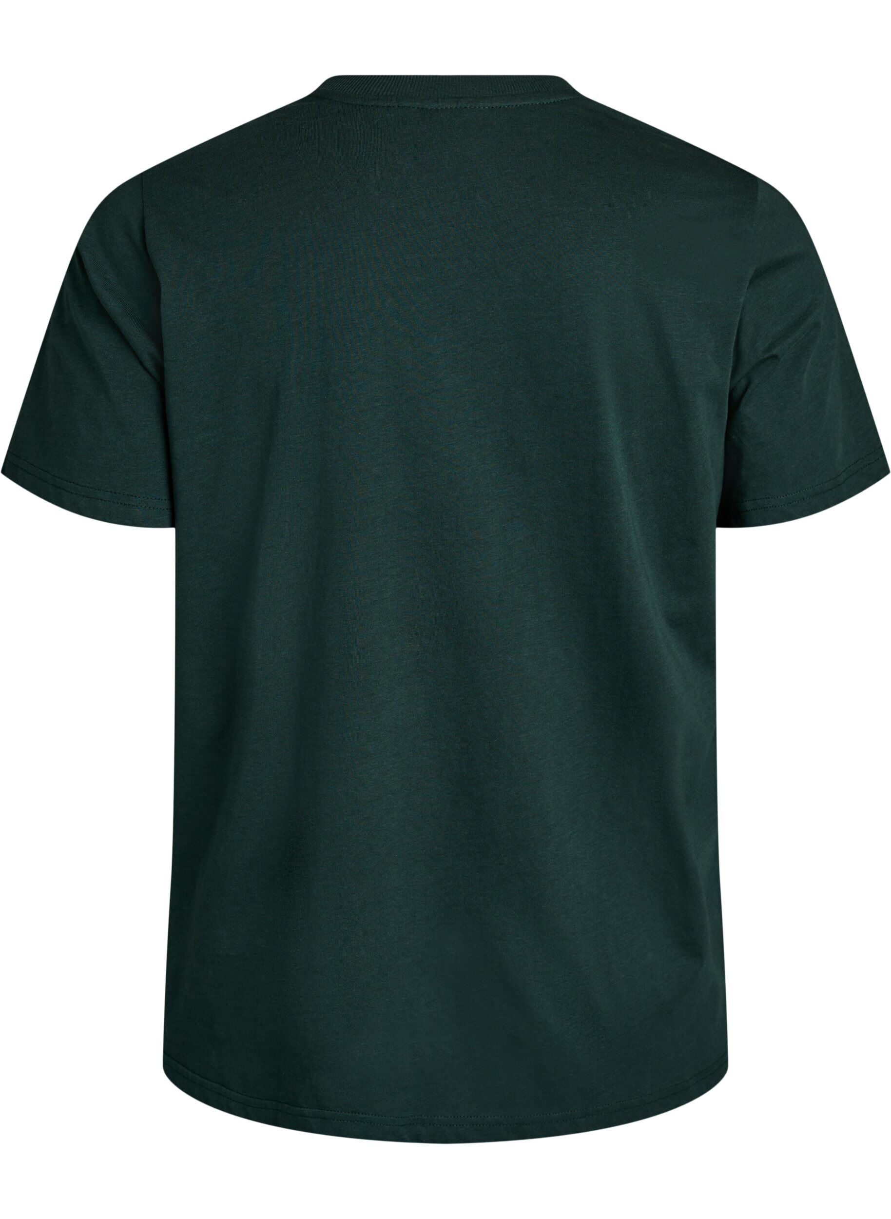 Zizzi Basic T-Shirt aus Baumwolle mit Rundhalsausschnitt, Gr&uuml;n, Packshot image number 1