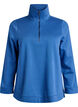 Sweatshirt mit hohem Kragen und Reißverschluss, Blau, Packshot image number 0