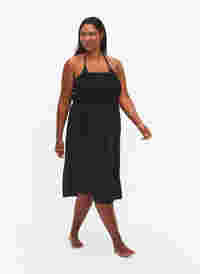 Strandkleid aus Viskose mit Smok am Oberteil, Black, Model