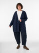 Lange Strickjacke mit Taschen, Blau, Model image number 1