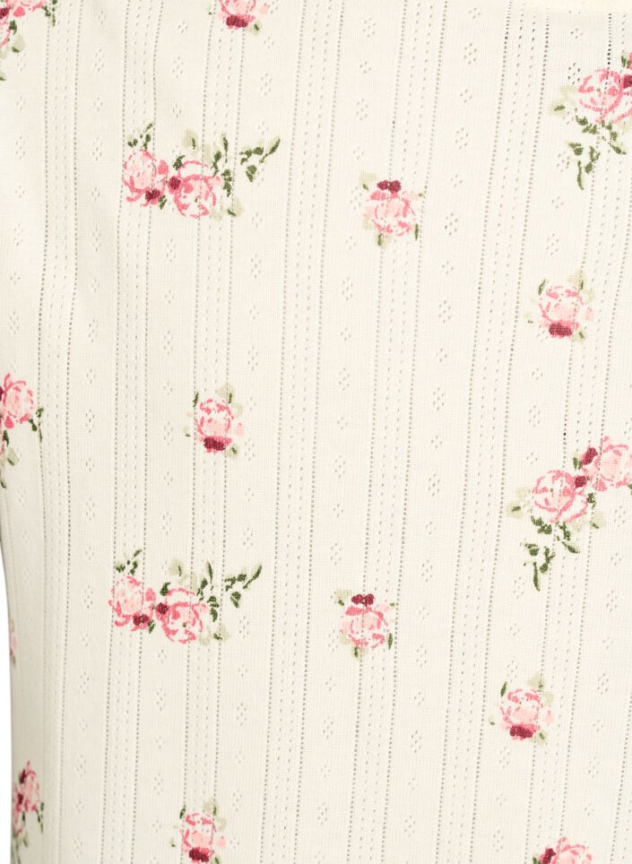 Bio-Baumwoll-Pyjamaoberteil mit Fl&uuml;gel&auml;rmeln, Vanille, Packshot