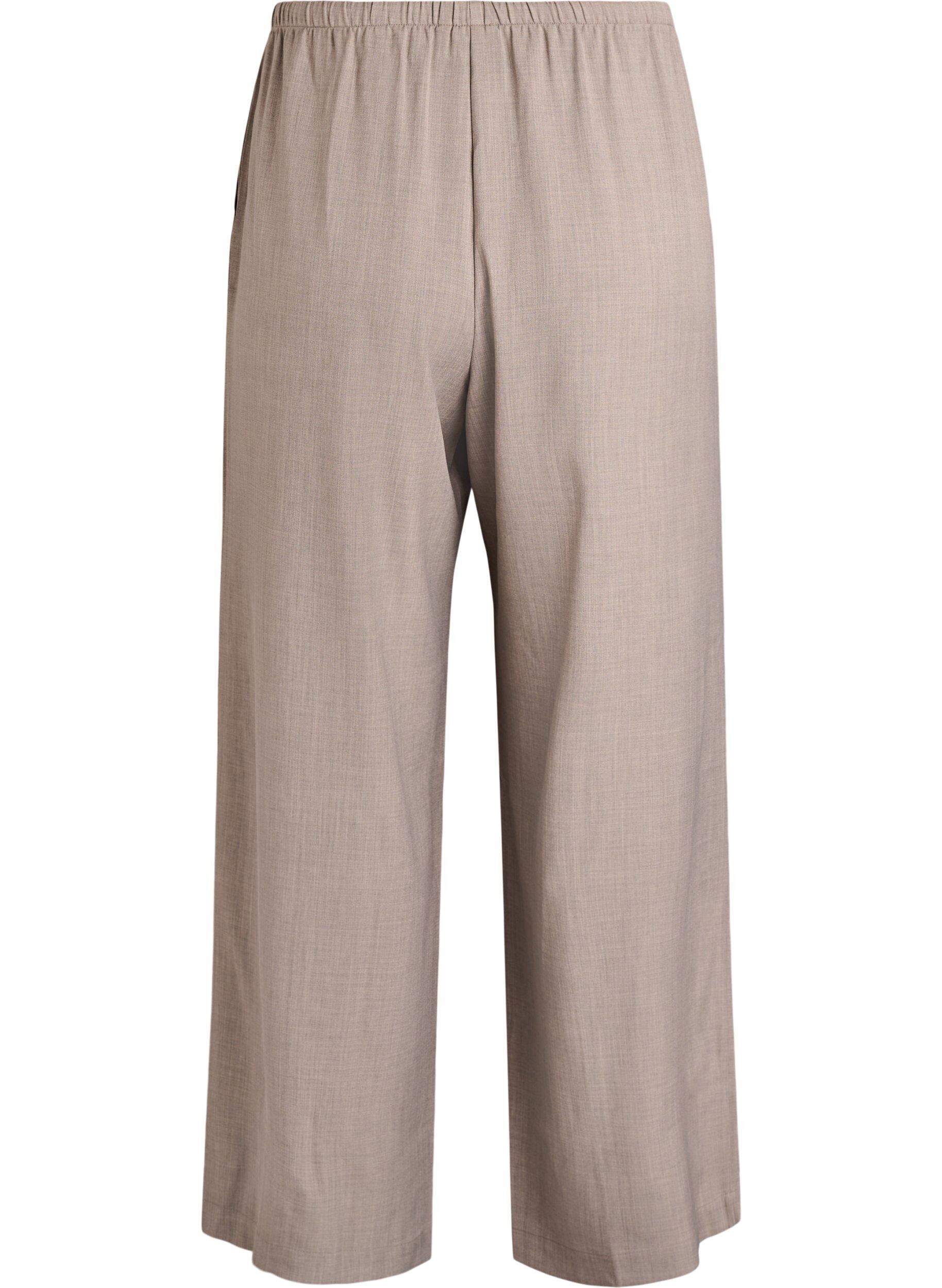 Zizzi Hoch taillierte Hose mit weiten Beinen, Beige, Packshot image number 1