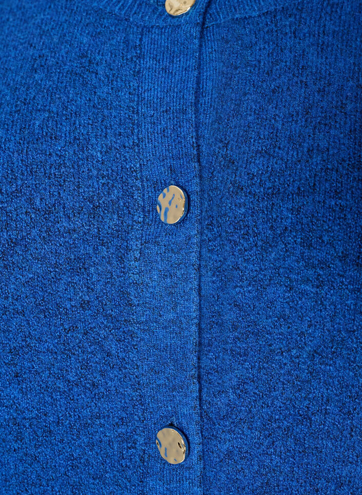 Strickjacke aus weichem Strick mit goldfarbenen Kn&ouml;pfen, T&uuml;rkis, Packshot image number 2