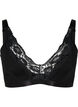 Baumwoll-Bralette mit Spitze, Schwarz, Packshot image number 0