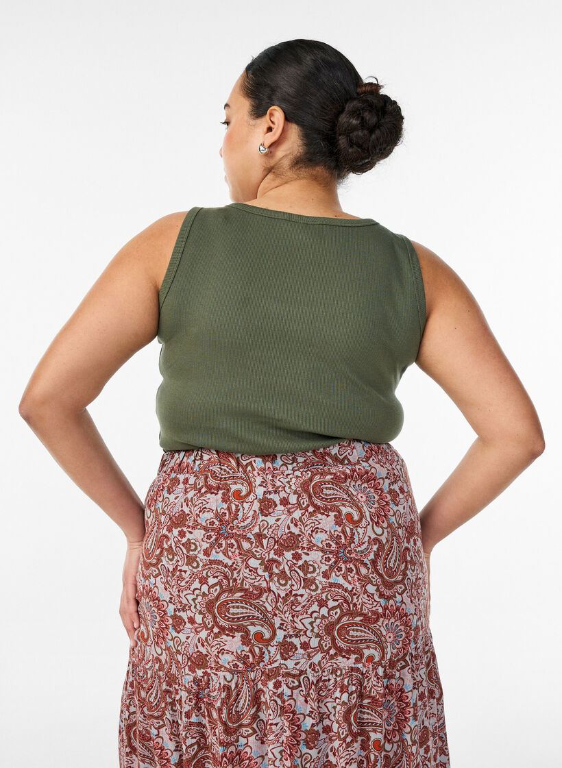 Tailleiertes Top mit Motiv, Gr&uuml;n, Model image number 2