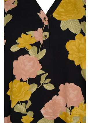 Bluse aus 100% Viskose mit Blumendruck, Scarab Flower, Packshot image number 2