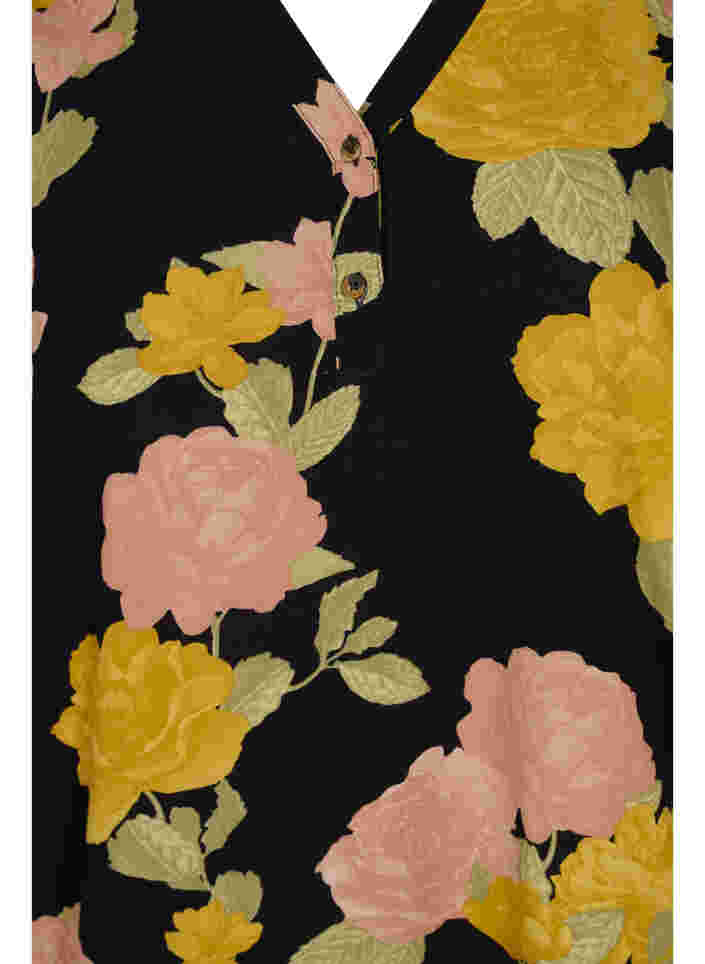 Bluse aus 100% Viskose mit Blumendruck, Scarab Flower, Packshot image number 2
