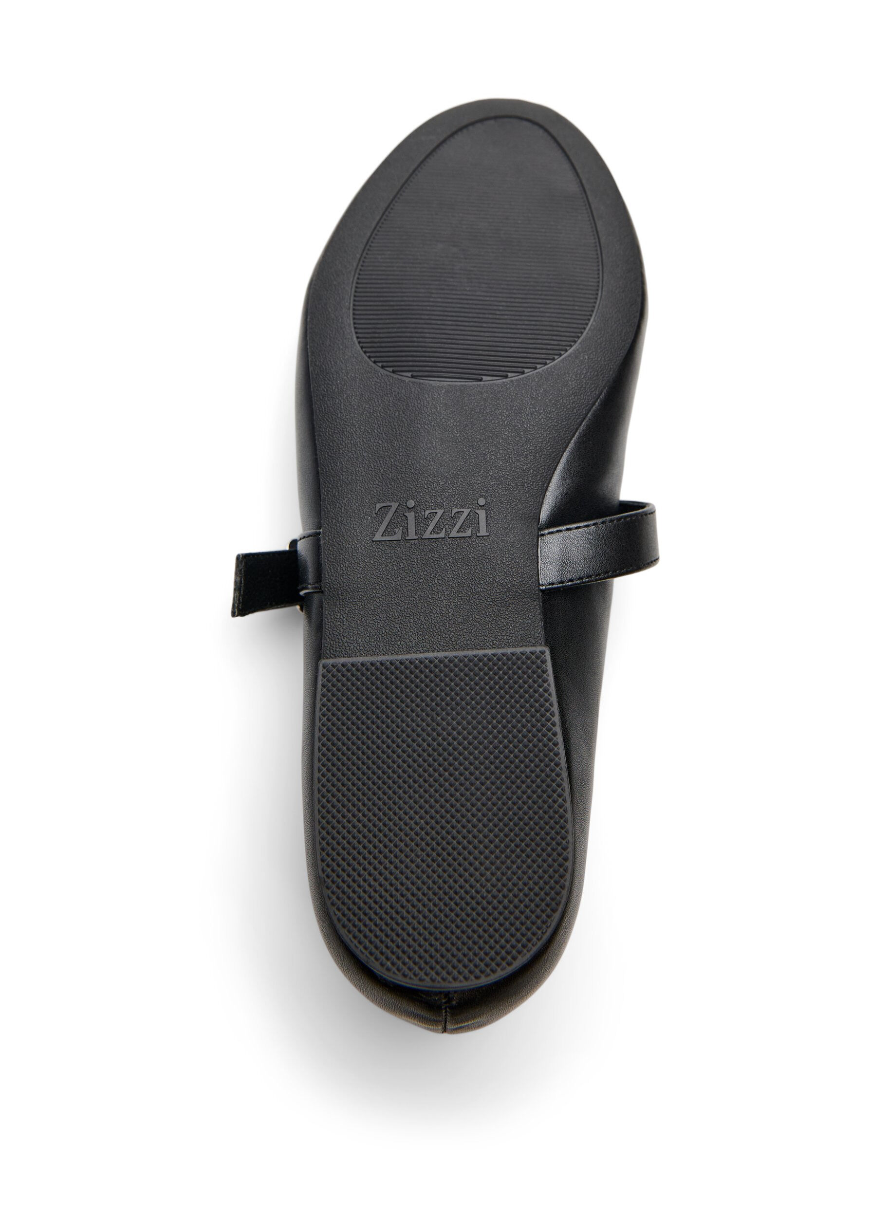 Zizzi Ballerina aus Kunstleder mit Riemchen, Schwarz, Packshot image number 4