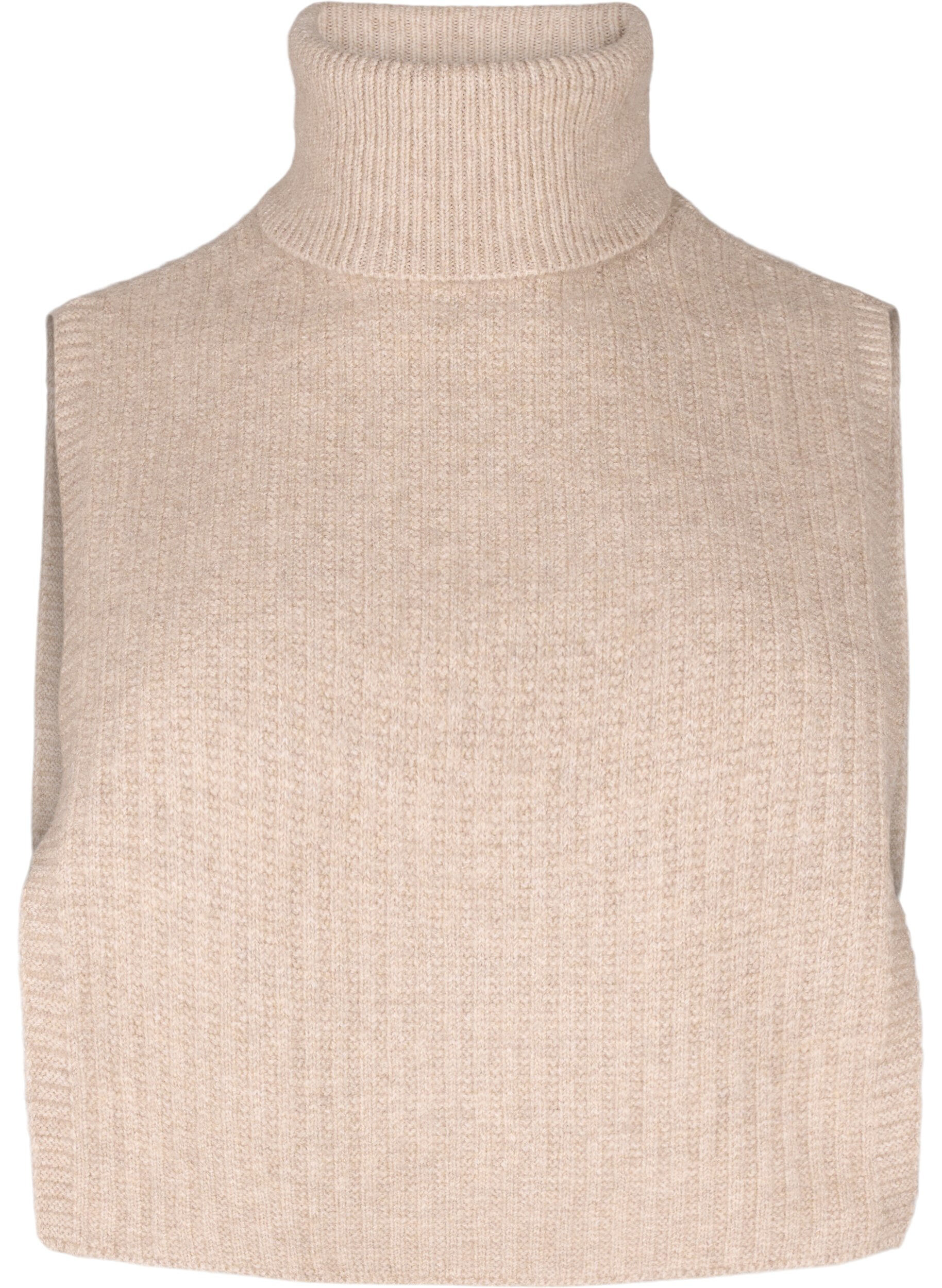 Zizzi Rippstrick-Halsw&auml;rmer, Silver Mink, Packshot image number 0