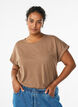 Kurz&auml;rmeliges T-Shirt aus einer Baumwollmischung, Braun, Model image number 0